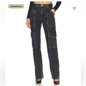 FRAME High Rise Utility Straight Leg Cargo in Ashtray Grey size 26